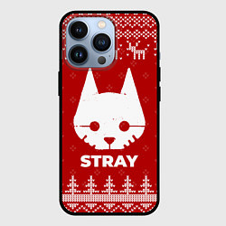 Чехол для iPhone 13 Pro Новогодний Stray с оленями, цвет: 3D-черный