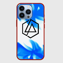 Чехол для iPhone 13 Pro Linkin park blue flame, цвет: 3D-красный