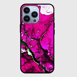 Чехол iPhone 13 Pro Розовый треснувший камень