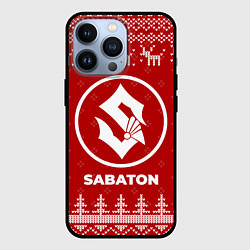 Чехол для iPhone 13 Pro Новогодний Sabaton с оленями, цвет: 3D-черный