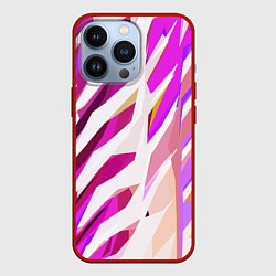 Чехол для iPhone 13 Pro Бело-розовая абстракция, цвет: 3D-красный