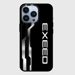 Чехол для iPhone 13 Pro Exeed - металлические полосы, цвет: 3D-черный