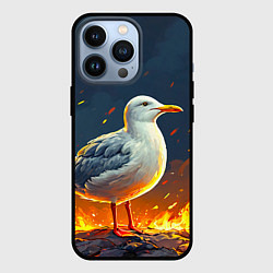 Чехол iPhone 13 Pro Чайка в огне