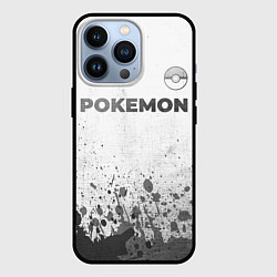 Чехол для iPhone 13 Pro Pokemon - white gradient посередине, цвет: 3D-черный