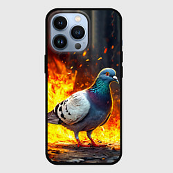 Чехол iPhone 13 Pro Голубь в огне