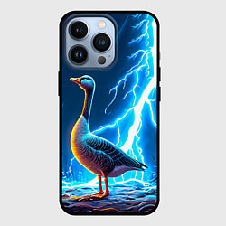 Чехол iPhone 13 Pro Гусь и разряд молнии