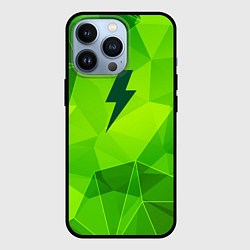 Чехол для iPhone 13 Pro AC DC green poly, цвет: 3D-черный