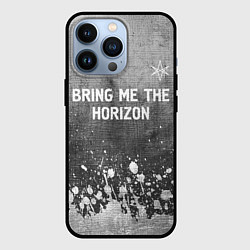 Чехол iPhone 13 Pro Bring Me the Horizon - grey gradient посередине