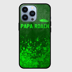 Чехол iPhone 13 Pro Papa Roach - green gradient посередине