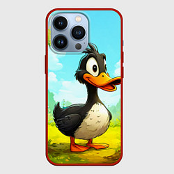 Чехол для iPhone 13 Pro Веселая уточка, цвет: 3D-красный