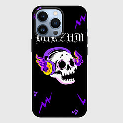 Чехол для iPhone 13 Pro Burzum неоновый череп, цвет: 3D-черный