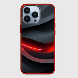 Чехол iPhone 13 Pro Плавная красно-черная текстура