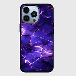 Чехол для iPhone 13 Pro Фиолетовая разбитая текстура, цвет: 3D-черный