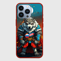 Чехол для iPhone 13 Pro Wolf Russia, цвет: 3D-красный