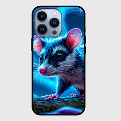 Чехол iPhone 13 Pro Опоссум в синей туманности