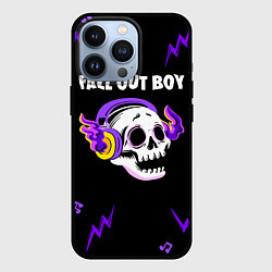 Чехол iPhone 13 Pro Fall Out Boy неоновый череп