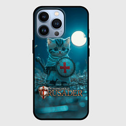 Чехол для iPhone 13 Pro Stronghold Crusader котик рыцарь, цвет: 3D-черный