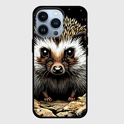 Чехол iPhone 13 Pro Ёжик на черном