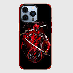 Чехол iPhone 13 Pro Дэдпул с катанами