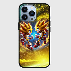 Чехол iPhone 13 Pro Sonic and Shadow battle in space - movie