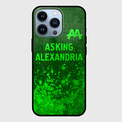 Чехол iPhone 13 Pro Asking Alexandria - green gradient посередине