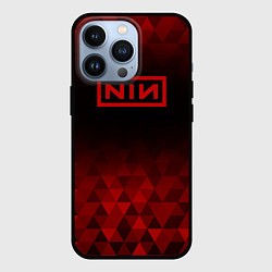 Чехол для iPhone 13 Pro Nine Inch Nails red poly, цвет: 3D-черный