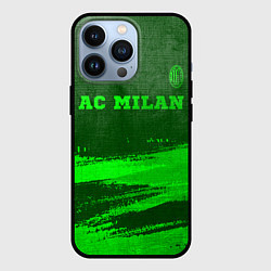 Чехол для iPhone 13 Pro AC Milan - green gradient посередине, цвет: 3D-черный