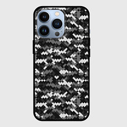 Чехол iPhone 13 Pro Серая пиксельная текстура