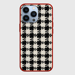 Чехол iPhone 13 Pro Черно белая гусиная лапка