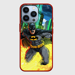 Чехол для iPhone 13 Pro Бэтмен в ярости, цвет: 3D-красный