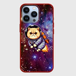Чехол iPhone 13 Pro Котик космонавт в открытом космосе