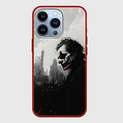 Чехол для iPhone 13 Pro Джокер черно-белый стиль, цвет: 3D-красный