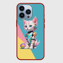 Чехол iPhone 13 Pro Кибер котёнок с мячиком - милашка