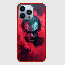 Чехол для iPhone 13 Pro Джокер и красный дым, цвет: 3D-красный