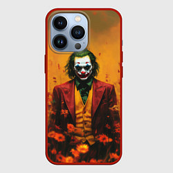 Чехол для iPhone 13 Pro Джокер в поле цветов, цвет: 3D-красный