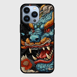Чехол для iPhone 13 Pro Дракон в стиле японской татуировки ирезуми, цвет: 3D-черный