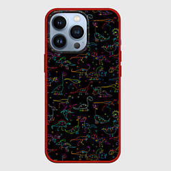 Чехол iPhone 13 Pro Кислотные динозаврики