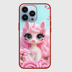 Чехол iPhone 13 Pro Единорог в цветочном поле
