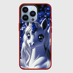 Чехол iPhone 13 Pro Единорог - синий рог