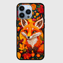 Чехол iPhone 13 Pro Лисенок в осенних листьях