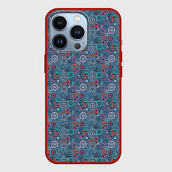 Чехол для iPhone 13 Pro Деревенский абстрактный цветочный узор, цвет: 3D-красный