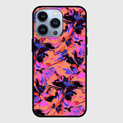 Чехол iPhone 13 Pro Абстрактные цветы - текучая краска