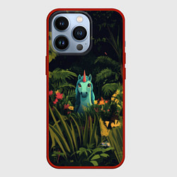 Чехол iPhone 13 Pro Голубая единорожка