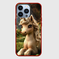 Чехол iPhone 13 Pro Единорожка кофейного цвета