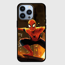 Чехол iPhone 13 Pro Человек-паук пускает паутину