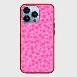 Чехол для iPhone 13 Pro Малиново розовые пузыри и горохи, цвет: 3D-красный