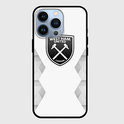 Чехол для iPhone 13 Pro West Ham white poly, цвет: 3D-черный