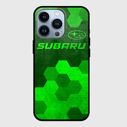 Чехол iPhone 13 Pro Subaru - green gradient посередине