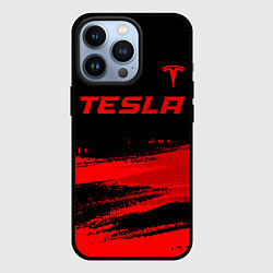 Чехол iPhone 13 Pro Tesla - red gradient посередине