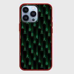 Чехол iPhone 13 Pro Паттерн с днями недели зелеными иероглифами